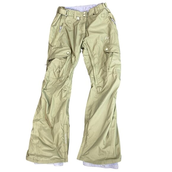 Nike Womens M Park Snowboarding Winter Snow Pants Cargo Ski Khaki 321G - Picture 5 of 16